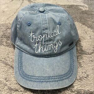 Roxy Blue Denim Cap with Embroidered Text